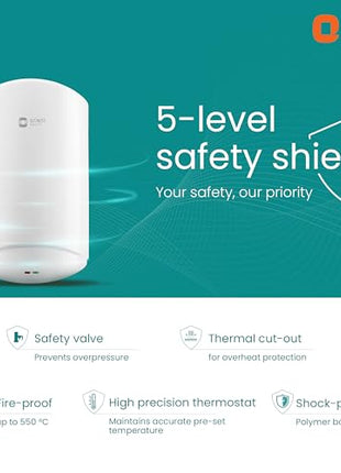 Orient Electric Aura Instant Pro 3L Instant Geyser for Kitchen & Bathroom| 3000W Powerful Heating Element Instant Water Heater | SS Tank | For Low & Mid Rise Buildings| 5 years warranty by Orient 