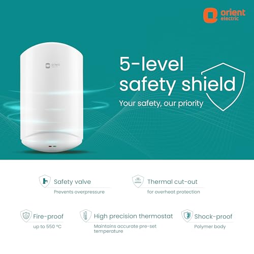 Orient Electric Aura Instant Pro 3L Instant Geyser for Kitchen & Bathroom| 3000W Powerful Heating Element Instant Water Heater | SS Tank | For Low & Mid Rise Buildings| 5 years warranty by Orient 
