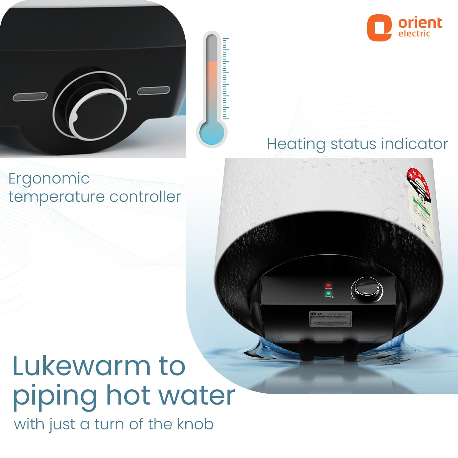 Orient Electric Enamour Classic Pro Geyser|15L Storage Water Heater| High Pressure Epoxy Coated Tank|5 Star rated |8 bar pressure compatibility |Suitable for high rise buildings |5 years tank warranty 