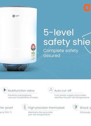 Orient Electric Enamour Classic Pro Geyser|15L Storage Water Heater| High Pressure Epoxy Coated Tank|5 Star rated |8 bar pressure compatibility |Suitable for high rise buildings |5 years tank warranty 