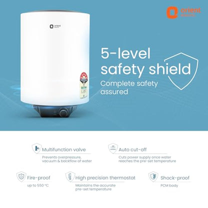 Orient Electric Enamour Classic Pro Geyser|25L Storage Water Heater| High Pressure Epoxy Coated Tank|5 Star rated |8 bar pressure compatibility |Suitable for high rise buildings |5 years tank warranty 