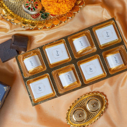 Oriole Gifts Rakhi Hamper for Brother with Premium Evil Eye Rakhi, Chocolate Bites, Almond Brittles, Coffee Almond Nutties, Paan Shots, Snacks & Greeting Card | Rakshabandhan Gift for Brother with Chocolate Gift Box 