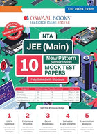 Oswaal NTA JEE (Main) 10 New Pattern Mock Test Papers Book | Fully Solved with Shortcuts | For the 2025 Exam 