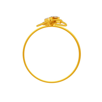 P.C. Chandra Jewellers 14KT Yellow Gold Ring for Women (Size 9) | Diwali, Rakhi Rakshabandhan Gift for Sister/Bhabhi/Women | With BIS-Hallmarked - 0.48 Gram 