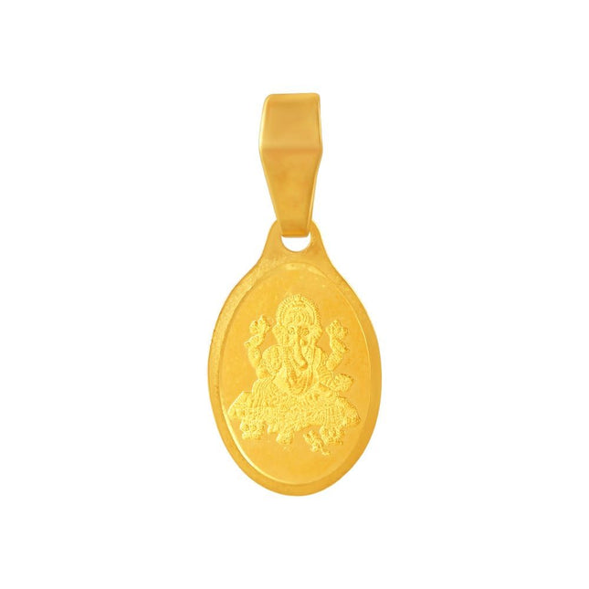 P.C. Chandra Jewellers 22KT (916) Yellow Gold Lord Ganesha Gold Pendant (Without Chain) For Girls & Women - 1.25 Grams 
