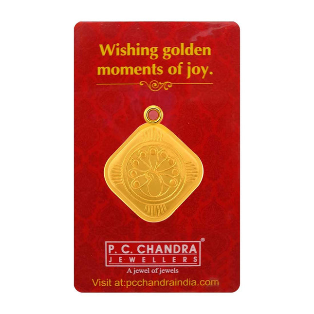P.C Chandra Jewellers 22kt(916) Peacock Yellow Gold Coin Cum Pendant - 1 Gram 