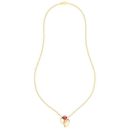 P.C. Chandra Jewellers Women's & Girl's 14kt (585) Yellow Gold With A Rose On A Leaf Design Pendant (without Chain) - 0.6 Grams 