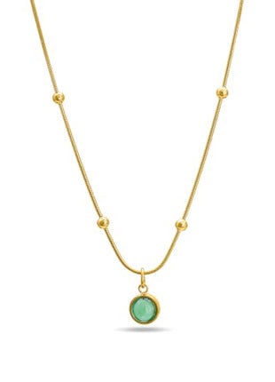PALMONAS Emerald Glow Pendant for Women - Waterproof & Anti-Tarnish Pendant | Gift for Girls & Women 