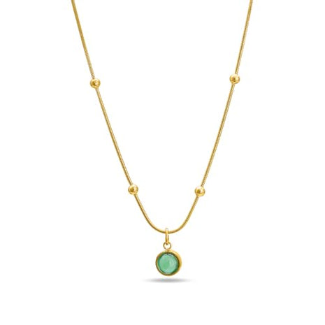 PALMONAS Emerald Glow Pendant for Women - Waterproof & Anti-Tarnish Pendant | Gift for Girls & Women 
