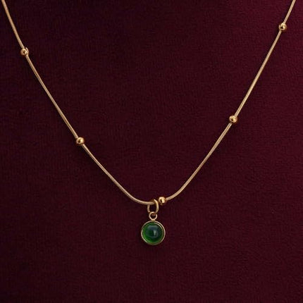 PALMONAS Emerald Glow Pendant for Women - Waterproof & Anti-Tarnish Pendant | Gift for Girls & Women 