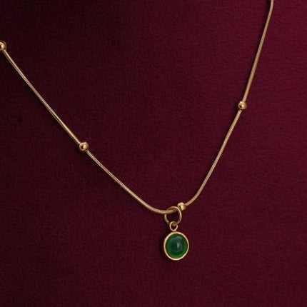 PALMONAS Emerald Glow Pendant for Women - Waterproof & Anti-Tarnish Pendant | Gift for Girls & Women 