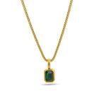 PALMONAS Graceful Deep Green Stone Pendant for Womens - Waterproof & Anti-Tarnish 