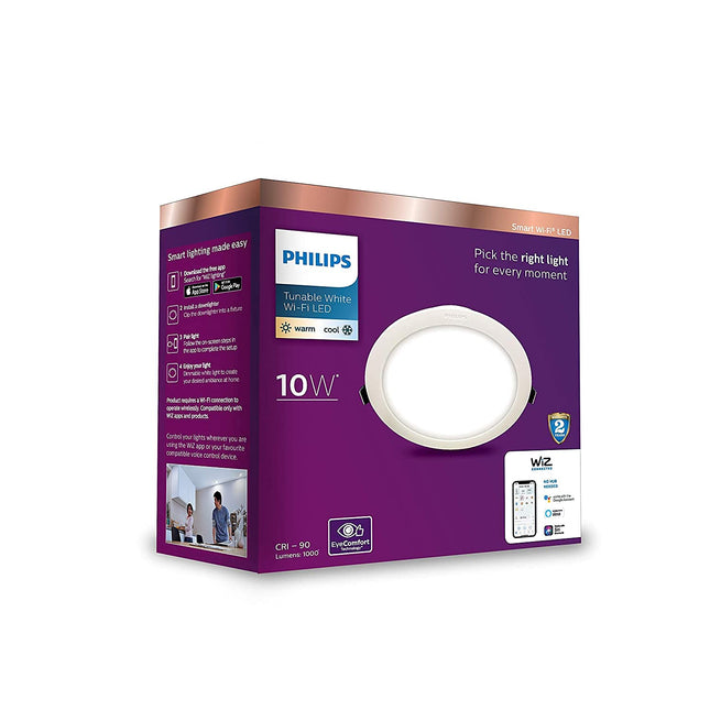 PHILIPS 10W Smart Wi-Fi LED Ceiling Lamp with Dimmable Pre-Set Modes for Amazon Alexa and Google Assistant (Warm White, Neutral White) - Pack of 4 