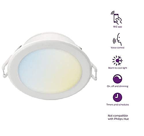 PHILIPS 10W Smart Wi-Fi LED Ceiling Lamp with Dimmable Pre-Set Modes for Amazon Alexa and Google Assistant (Warm White, Neutral White) - Pack of 4 
