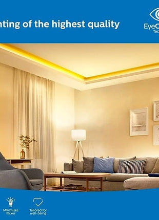 PHILIPS 5 meter Wi-Fi Smart LED Strip Light with Music Sync, Voice Control & Dimmable feature | Color changing RGB strip light for ceiling coves, tv and gaming monitors back lighting | Pack of 2 (Wiz) 