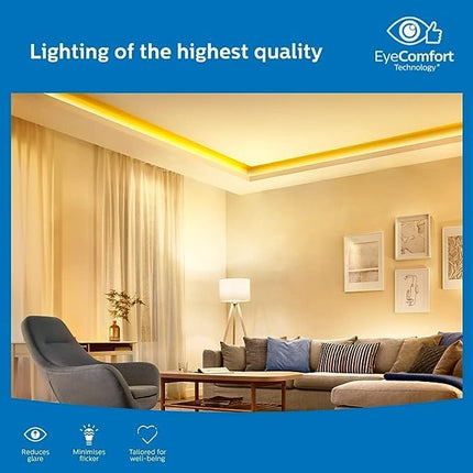PHILIPS 5 meter Wi-Fi Smart LED Strip Light with Music Sync, Voice Control & Dimmable feature | Color changing RGB strip light for ceiling coves, tv and gaming monitors back lighting | Pack of 2 (Wiz) 