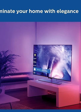 PHILIPS 5 meter Wi-Fi Smart LED Strip Light with Music Sync, Voice Control & Dimmable feature | Color changing RGB strip light for ceiling coves, tv and gaming monitors back lighting | Pack of 2 (Wiz) 