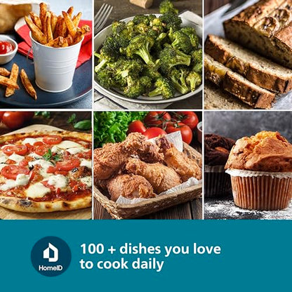 PHILIPS Air Fryer NA120/00, uses up to 90% less fat, 1500W, 4.2 Liter, with Rapid Air Technology (Black), Large 