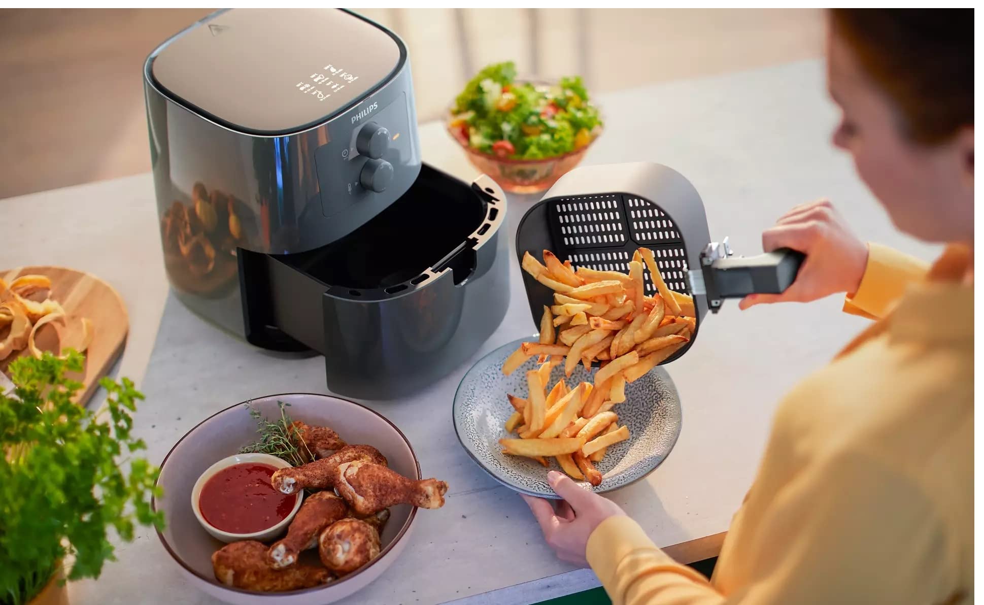 PHILIPS Essential Air Fryer (Slate Grey, HD9200/60, 4.1L, 0.80 kilograms) 