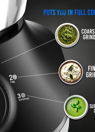 PHILIPS HL7770/00 Mixer Grinder, 800 Watt Powerful motor, 3 Jars, MicroGrind technology : Grind even 1 pepper; Choose Coarse, Fine, or Superfine for perfect textures every time, Grey 