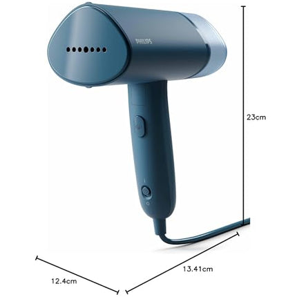 PHILIPS Handheld Garment Steamer STH3000/20 - Compact & Foldable, Convenient Vertical Steaming, 1000 Watt Quick Heat Up, up to 20g/min, Kills 99.9%* Bacteria (Reno Blue), Small 