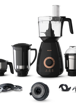 PHILIPS Mixer Grinder + Food Processor, 3-in-1 750 Watt (Mixer Grinder for home + Juicer + Food Processor) 4 Jar, (HL7707/01) 