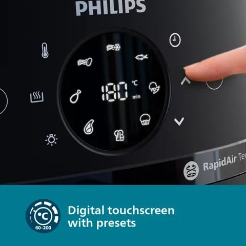 PHILIPS NA221/00 4.2L 1500 Watt Digital Air Fryer with Rapid Air Technology (Black) -NA221/00 