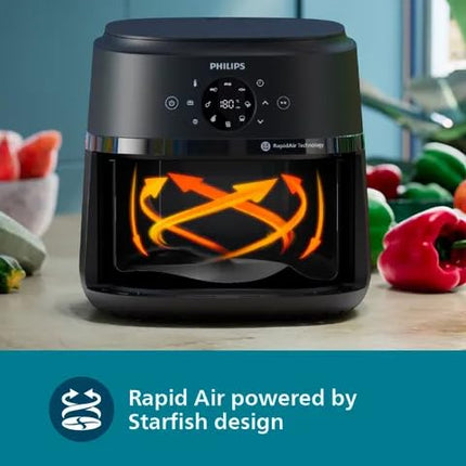 PHILIPS NA221/00 4.2L 1500 Watt Digital Air Fryer with Rapid Air Technology (Black) -NA221/00 