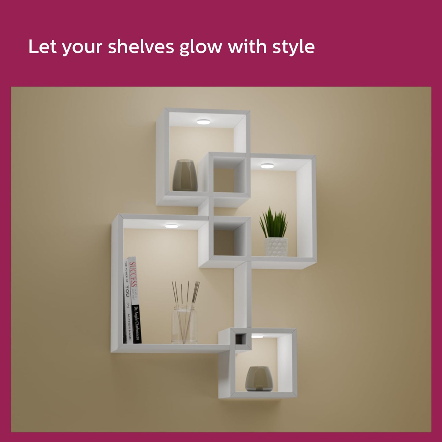 PHILIPS Rimless Full Glow 5-watt Round LED Surface Downlighter | Striker Surface Under Cabinet LED Light for Decoration | Warm White, Pack of 1 
