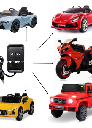 POWERMEX® 12V/1A Auto-Cut Off Charger for Kids Ride On Electric Car Battery Charger for SUV Car, Baby Carriage Ride Toy Battery Power Adapter | BIS Certified 