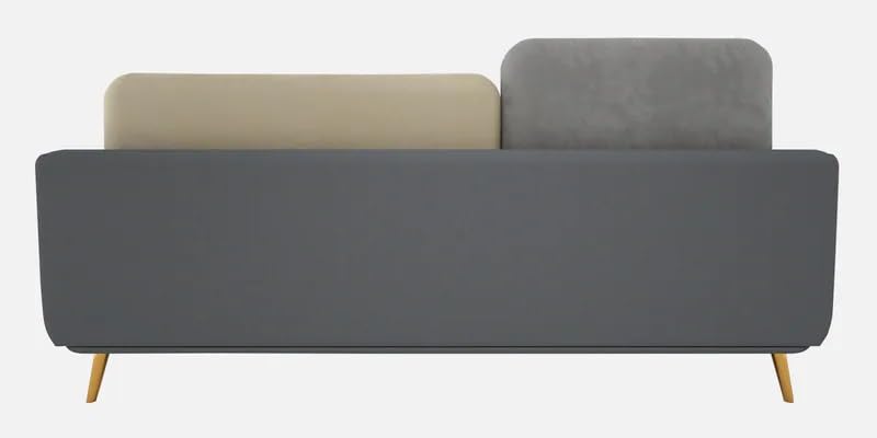 PREMIUM CART Velvet Contemperory Sofa Couch with Cushion Chaise Lounge Sectiona Sofa Perfect for Living Room & Bedroom Guests Home & Office (3 Seater Sofa Grey & Beige) 