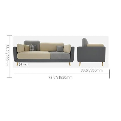 PREMIUM CART Velvet Contemperory Sofa Couch with Cushion Chaise Lounge Sectiona Sofa Perfect for Living Room & Bedroom Guests Home & Office (3 Seater Sofa Grey & Beige) 