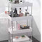 PULSBERY Multipurpose Storage Organizer Slim Rack Shelf with Wheels for Living Room, Office, Bedroom, Bathroom, Kids Room, Kitchen Trolley (White, 4 Layer) Plastic 