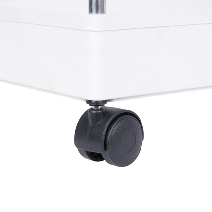 PULSBERY Multipurpose Storage Organizer Slim Rack Shelf with Wheels for Living Room, Office, Bedroom, Bathroom, Kids Room, Kitchen Trolley (White, 4 Layer) Plastic 