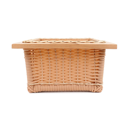 PVC Wicker Basket for Modular Kitchen – Durable Plastic Basket for Kitchen | Water-Resistant | Pull Out Pvc Basket for Fruits & Vegetables Organizer ((16.25W(414mm) X20LX6H (No Partition)) 