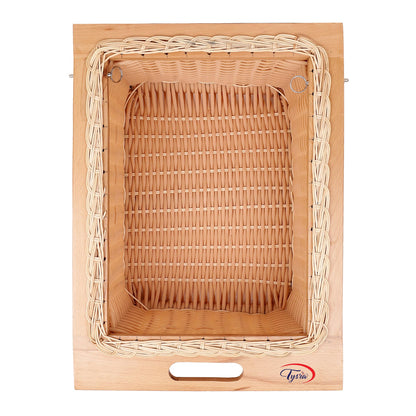 PVC Wicker Basket for Modular Kitchen – Durable Plastic Basket for Kitchen | Water-Resistant | Pull Out Pvc Basket for Fruits & Vegetables Organizer ((16.25W(414mm) X20LX6H (No Partition)) 