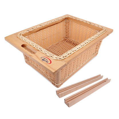 PVC Wicker Basket for Modular Kitchen – Durable Plastic Basket for Kitchen | Water-Resistant | Pull Out Pvc Basket for Fruits & Vegetables Organizer ((16.25W(414mm) X20LX6H (No Partition)) 
