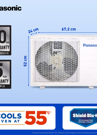 Panasonic 1.0 Ton 4 Star Premium Wi-Fi Inverter Smart Split AC (Matter Enabled, Higher Airflow, Copper Condenser, 7in1 Convertible, True AI, 4-Way, PM 0.1 Filter, CS/CU-NU12AKY4W, White) 