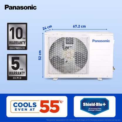 Panasonic 1.0 Ton 4 Star Premium Wi-Fi Inverter Smart Split AC (Matter Enabled, Higher Airflow, Copper Condenser, 7in1 Convertible, True AI, 4-Way, PM 0.1 Filter, CS/CU-NU12AKY4W, White) 