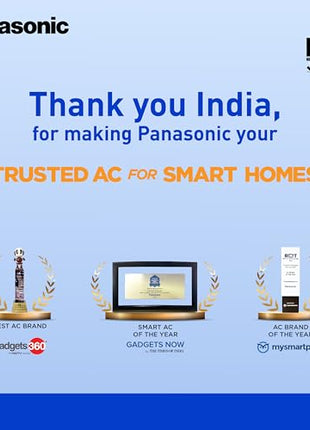 Panasonic 1.0 Ton 4 Star Premium Wi-Fi Inverter Smart Split AC (Matter Enabled, Higher Airflow, Copper Condenser, 7in1 Convertible, True AI, 4-Way, PM 0.1 Filter, CS/CU-NU12AKY4W, White) 