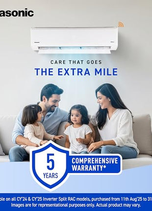 Panasonic 1.0 Ton 4 Star Premium Wi-Fi Inverter Smart Split AC (Matter Enabled, Higher Airflow, Copper Condenser, 7in1 Convertible, True AI, 4-Way, PM 0.1 Filter, CS/CU-NU12AKY4W, White) 