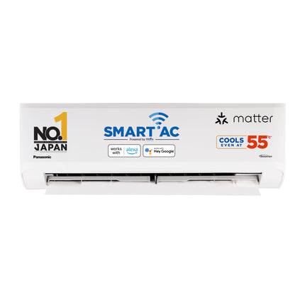 Panasonic 1.0 Ton 5 Star Premium Wi-Fi Inverter Smart Split AC (Matter Enabled, Higher Airflow, Copper Condenser, 7in1 Convertible, True AI, 4-Way, PM 0.1 Filter, CS/CU-NU12AKY5W, White) 