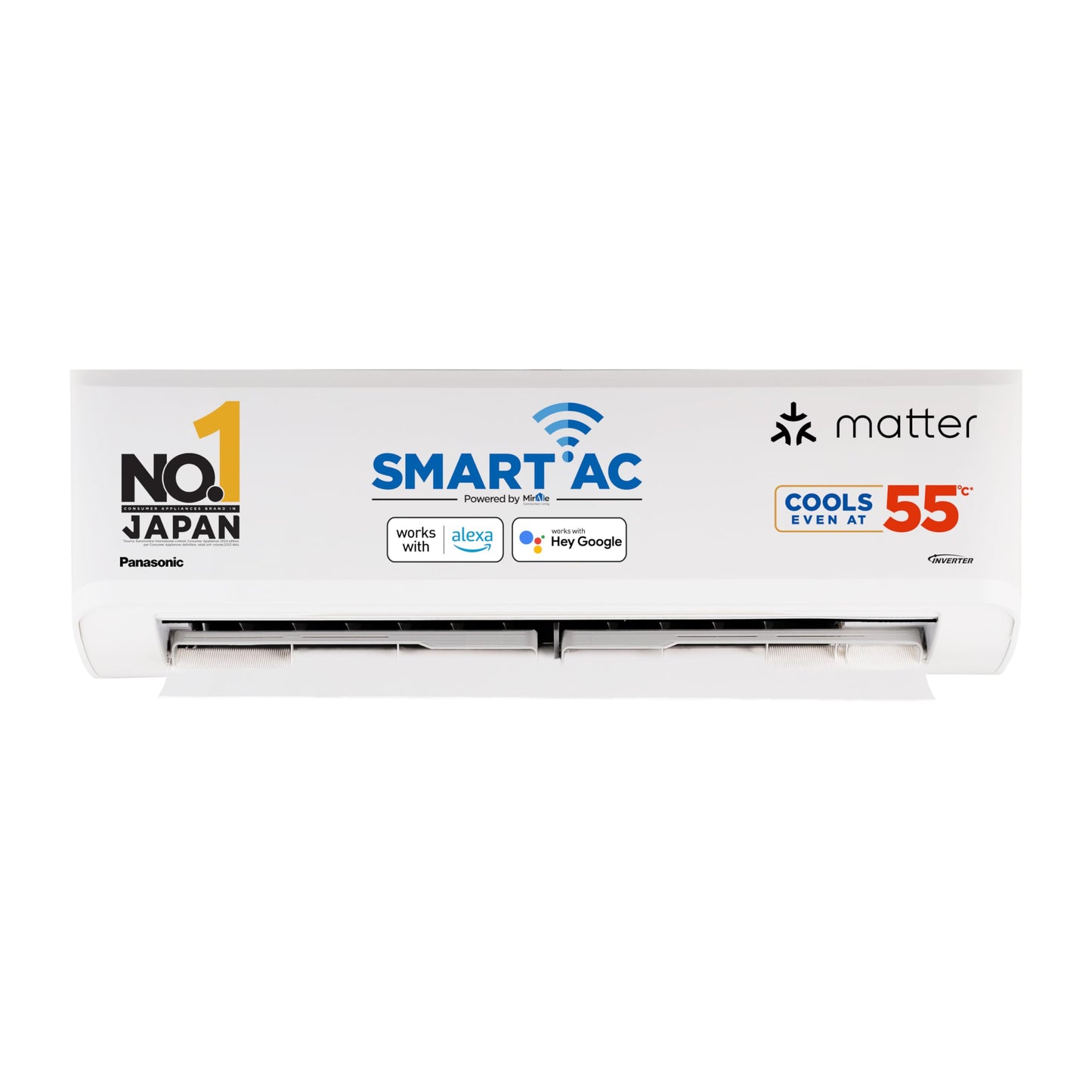Panasonic 1.0 Ton 5 Star Premium Wi-Fi Inverter Smart Split AC (Matter Enabled, Higher Airflow, Copper Condenser, 7in1 Convertible, True AI, 4-Way, PM 0.1 Filter, CS/CU-NU12AKY5W, White) 