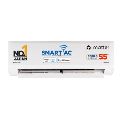 Panasonic 1.0 Ton 5 Star Premium Wi-Fi Inverter Smart Split AC (Matter Enabled, Higher Airflow, Copper Condenser, 7in1 Convertible, True AI, 4-Way, PM 0.1 Filter, CS/CU-NU12AKY5W, White) 