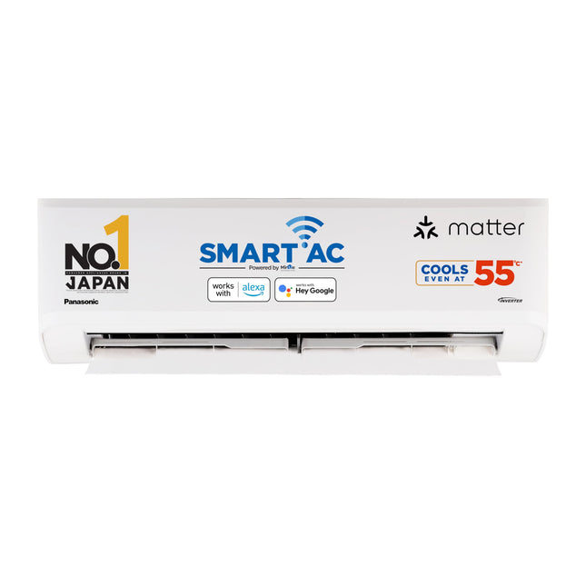 Panasonic 1.0 Ton 5 Star Premium Wi-Fi Inverter Smart Split AC (Matter Enabled, Higher Airflow, Copper Condenser, 7in1 Convertible, True AI, 4-Way, PM 0.1 Filter, CS/CU-NU12AKY5W, White) 