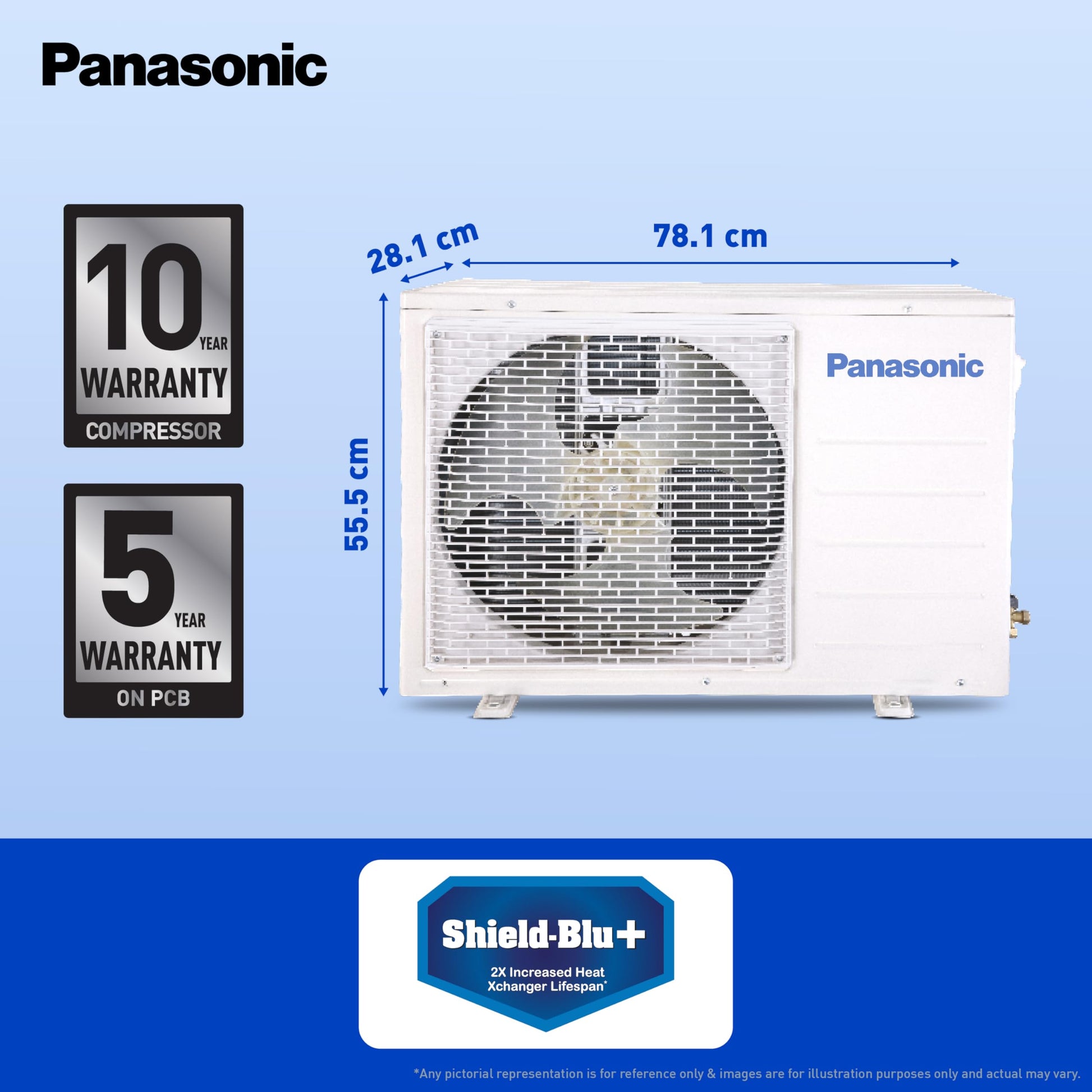 Panasonic 1.4 Ton 3 Star Inverter Split AC (Powerful Mode, Copper Condenser, 7in1 Convertible, 2-Way, PM 0.1 Filter, CS/CU-SU17AKY3T, White) 
