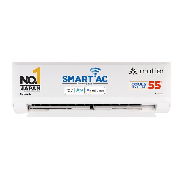 Panasonic 1.5 Ton 3 Star Premium Wi-Fi Inverter Smart Split AC (Matter Enabled, Higher Airflow, Copper Condenser, 7in1 Convertible, True AI, 2-Way, PM 0.1 Filter, CS/CU-SU18AKY3W, White) 