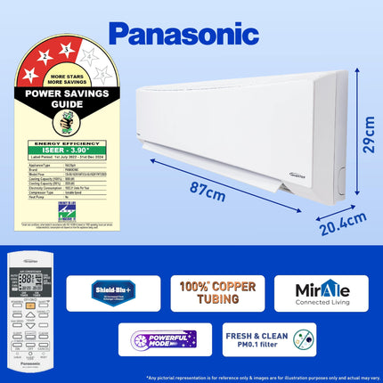 Panasonic 1.5 Ton 3 Star Wi-Fi Inverter Smart Split AC (Copper Condenser, 7 in 1 Convertible with True AI Mode, PM 0.1 Air Purification Filter, CS/CU-SU18ZKYWT, 2024 Model, White) 
