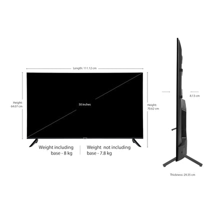 Panasonic 127 cm (50 inches) 4K Ultra HD Smart LED Google TV TH-50PX660DX (Black) 