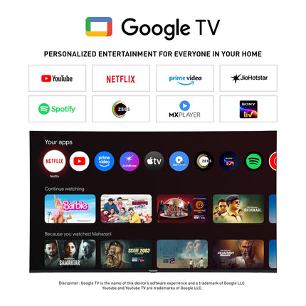 Panasonic 127 cm (50 inches) 4K Ultra HD Smart LED Google TV TH-50PX660DX (Black) 